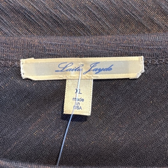 Laila Jayde Women’s Extra Large Long Sleeve Blouse Semi-Sheer Top Sheer Trim - Picture 5 of 6